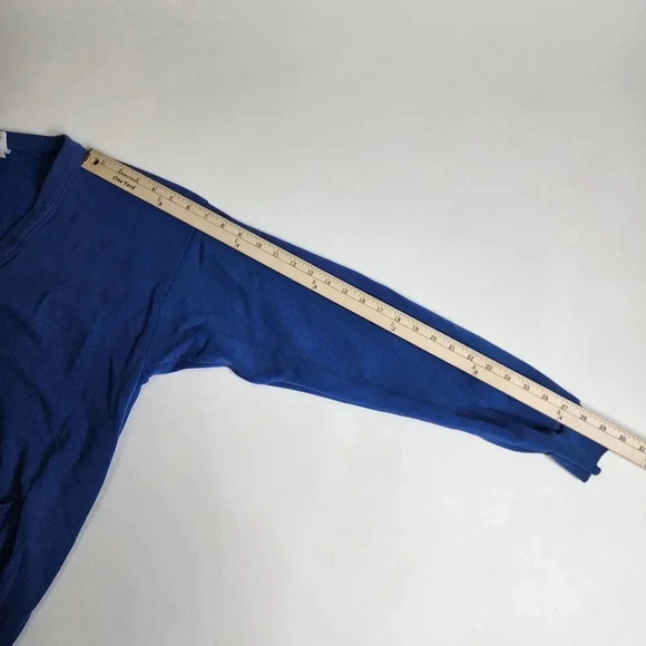 Vintage Santee Sweats Cardigan Sweater Size Large Blue - Picture 4 of 7